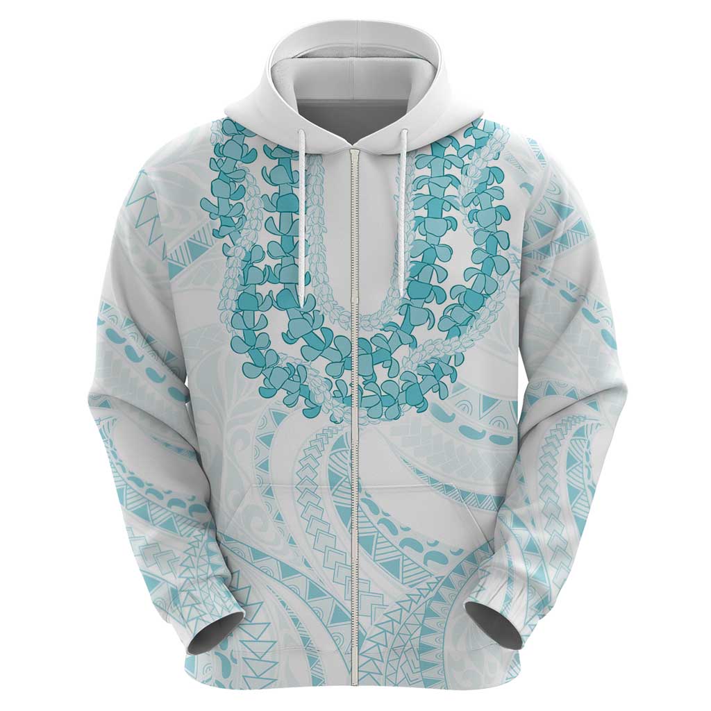Aloha Lei Onaona Hoodie Teal Hawaiian Tribal Pattern