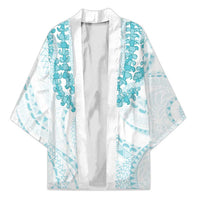Aloha Lei Onaona Kimono Teal Hawaiian Tribal Pattern - Polynesian Pride