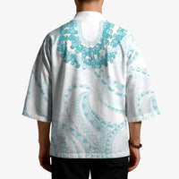 Aloha Lei Onaona Kimono Teal Hawaiian Tribal Pattern - Polynesian Pride