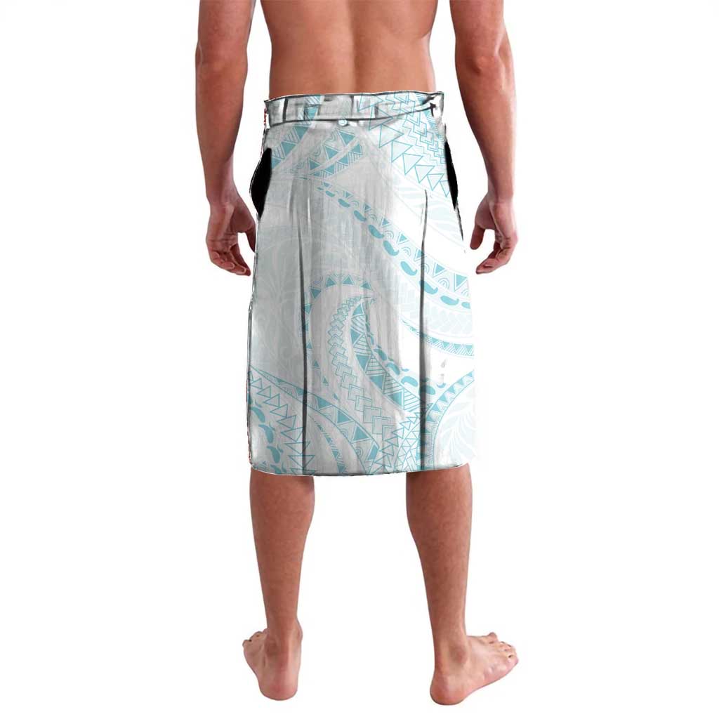 Aloha Lei Onaona Lavalava Teal Hawaiian Tribal Pattern