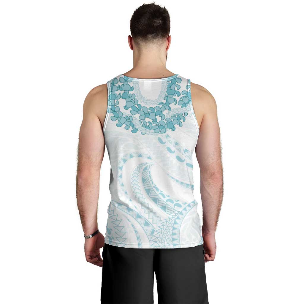 Aloha Lei Onaona Men Tank Top Teal Hawaiian Tribal Pattern