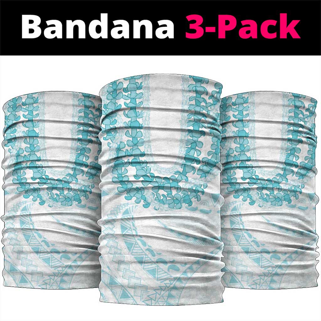 Aloha Lei Onaona Neck Gaiter Teal Hawaiian Tribal Pattern - Polynesian Pride