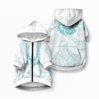 Aloha Lei Onaona Pet Hoodie Teal Hawaiian Tribal Pattern LT9 Zip-up Teal - Polynesian Pride