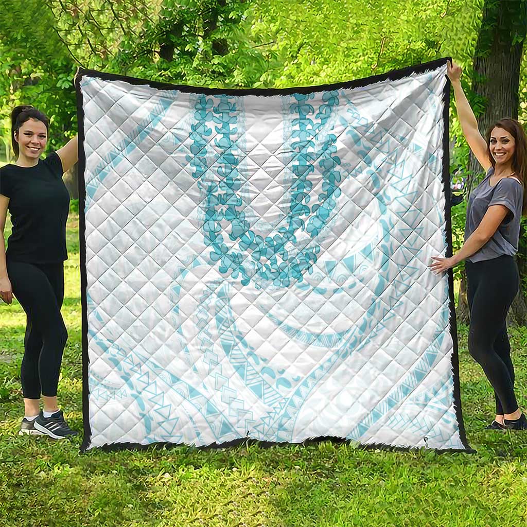 Aloha Lei Onaona Quilt Teal Hawaiian Tribal Pattern