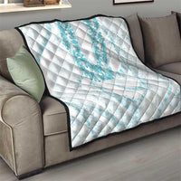 Aloha Lei Onaona Quilt Teal Hawaiian Tribal Pattern