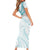 Aloha Lei Onaona Short Sleeve Bodycon Dress Teal Hawaiian Tribal Pattern