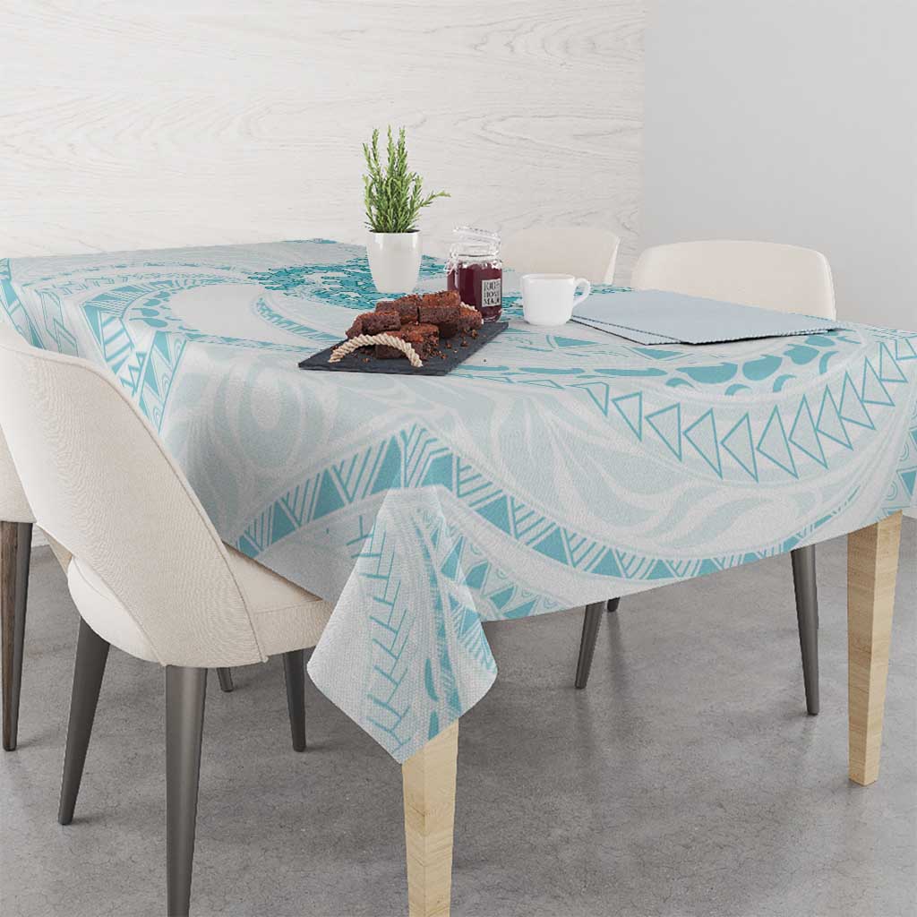 Aloha Lei Onaona Tablecloth Teal Hawaiian Tribal Pattern