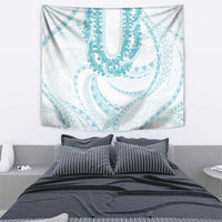 Aloha Lei Onaona Tapestry Teal Hawaiian Tribal Pattern