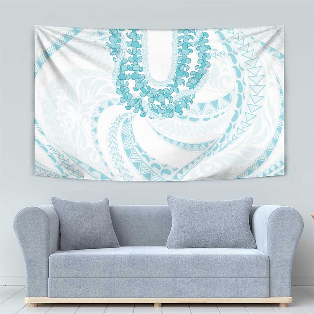 Aloha Lei Onaona Tapestry Teal Hawaiian Tribal Pattern