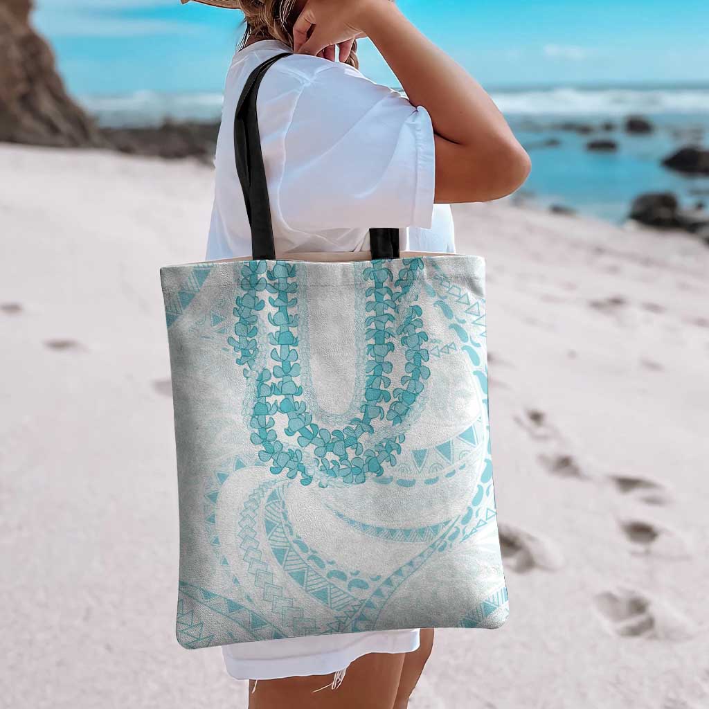 Aloha Lei Onaona Tote Bag Teal Hawaiian Tribal Pattern - Polynesian Pride