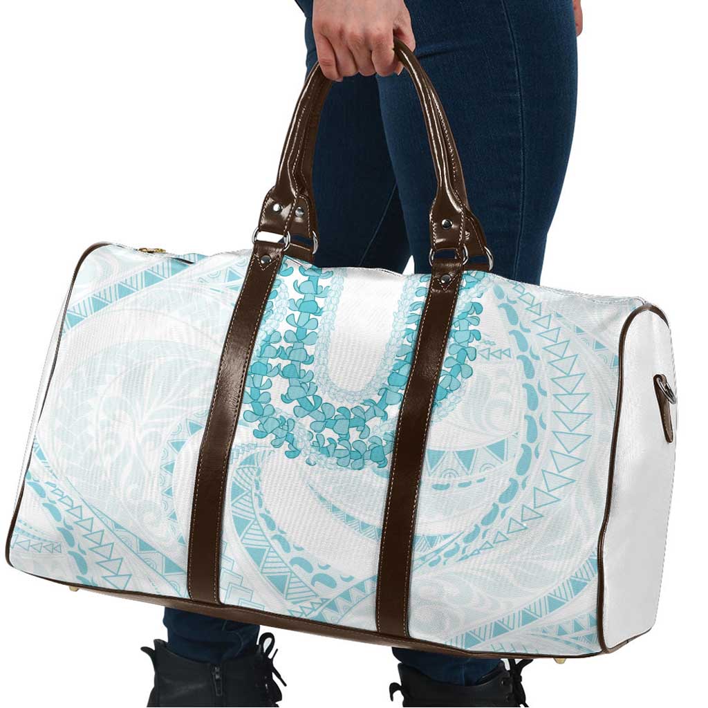 Aloha Lei Onaona Travel Bag Teal Hawaiian Tribal Pattern - Polynesian Pride