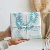 Aloha Lei Onaona Wrapping Paper Teal Hawaiian Tribal Pattern - Polynesian Pride