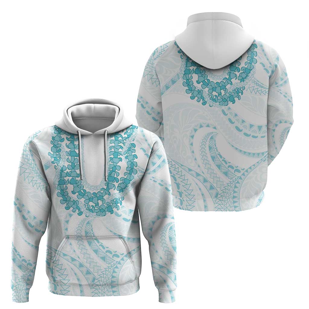 Aloha Lei Onaona Zip Hoodie Teal Hawaiian Tribal Pattern