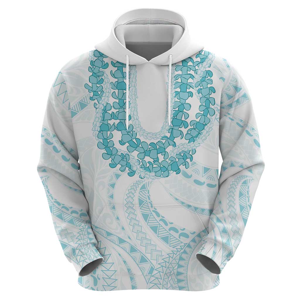 Aloha Lei Onaona Zip Hoodie Teal Hawaiian Tribal Pattern