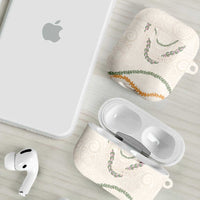 Aloha Lei Mikioi AirPods Case Beige Polynesian Tribal Tatau Pattern - Polynesian Pride