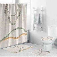 Aloha Lei Mikioi Bathroom Set Beige Polynesian Tribal Tatau Pattern - Polynesian Pride