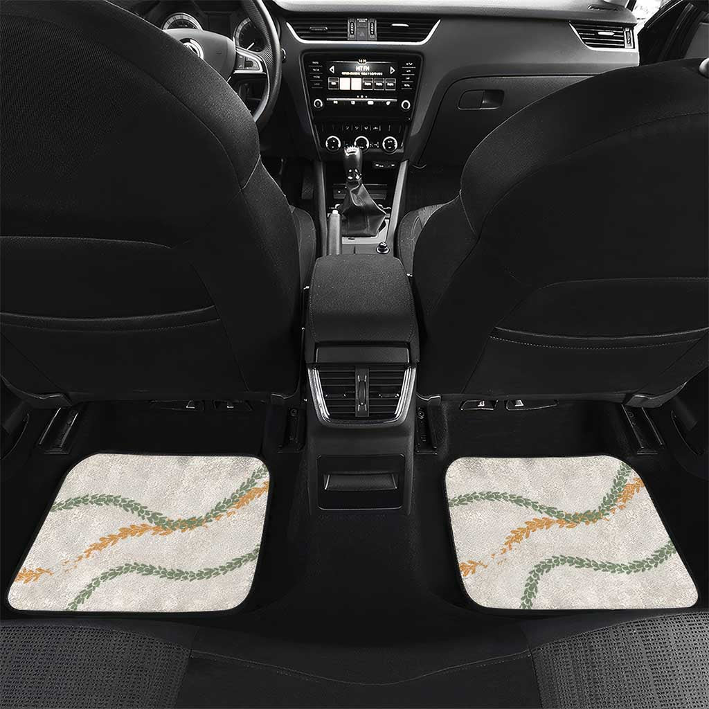 Aloha Lei Mikioi Car Mats Beige Polynesian Tribal Tatau Pattern