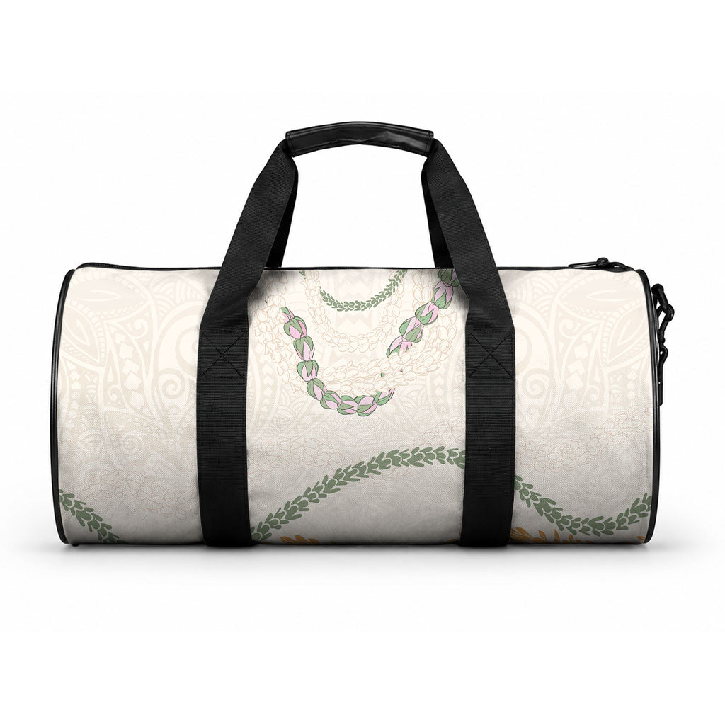 Aloha Lei Mikioi Duffle Bag Beige Polynesian Tribal Tatau Pattern LT9 One size Beige - Polynesian Pride