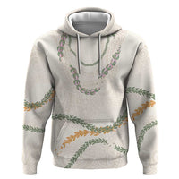 Aloha Lei Mikioi Hoodie Beige Polynesian Tribal Tatau Pattern