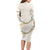 Aloha Lei Mikioi Long Sleeve Bodycon Dress Beige Polynesian Tribal Tatau Pattern