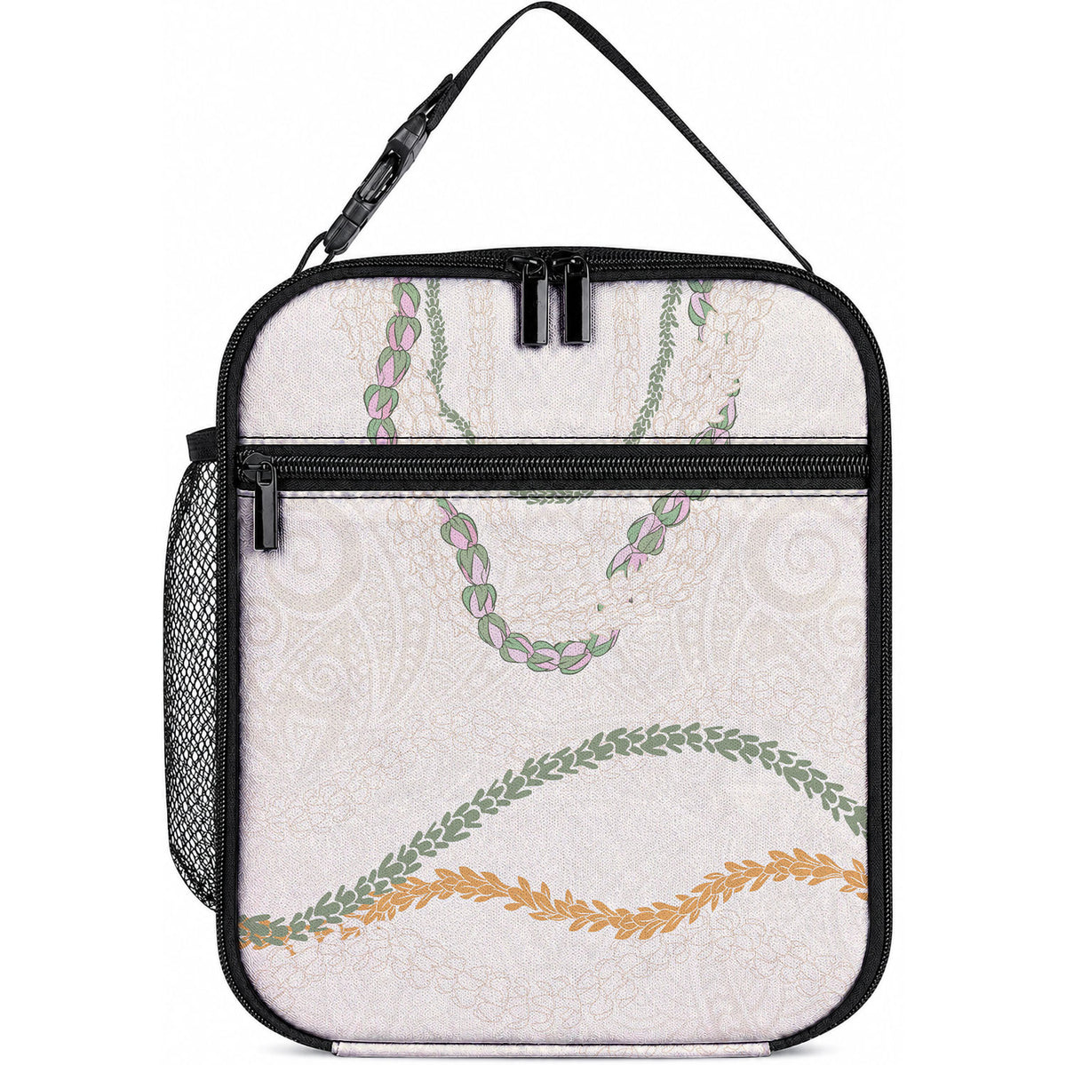 Aloha Lei Mikioi Lunch Bag Beige Polynesian Tribal Tatau Pattern LT9 10.2 × 8.3 × 4.3 inch Beige - Polynesian Pride