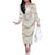 Aloha Lei Mikioi Off The Shoulder Long Sleeve Dress Beige Polynesian Tribal Tatau Pattern