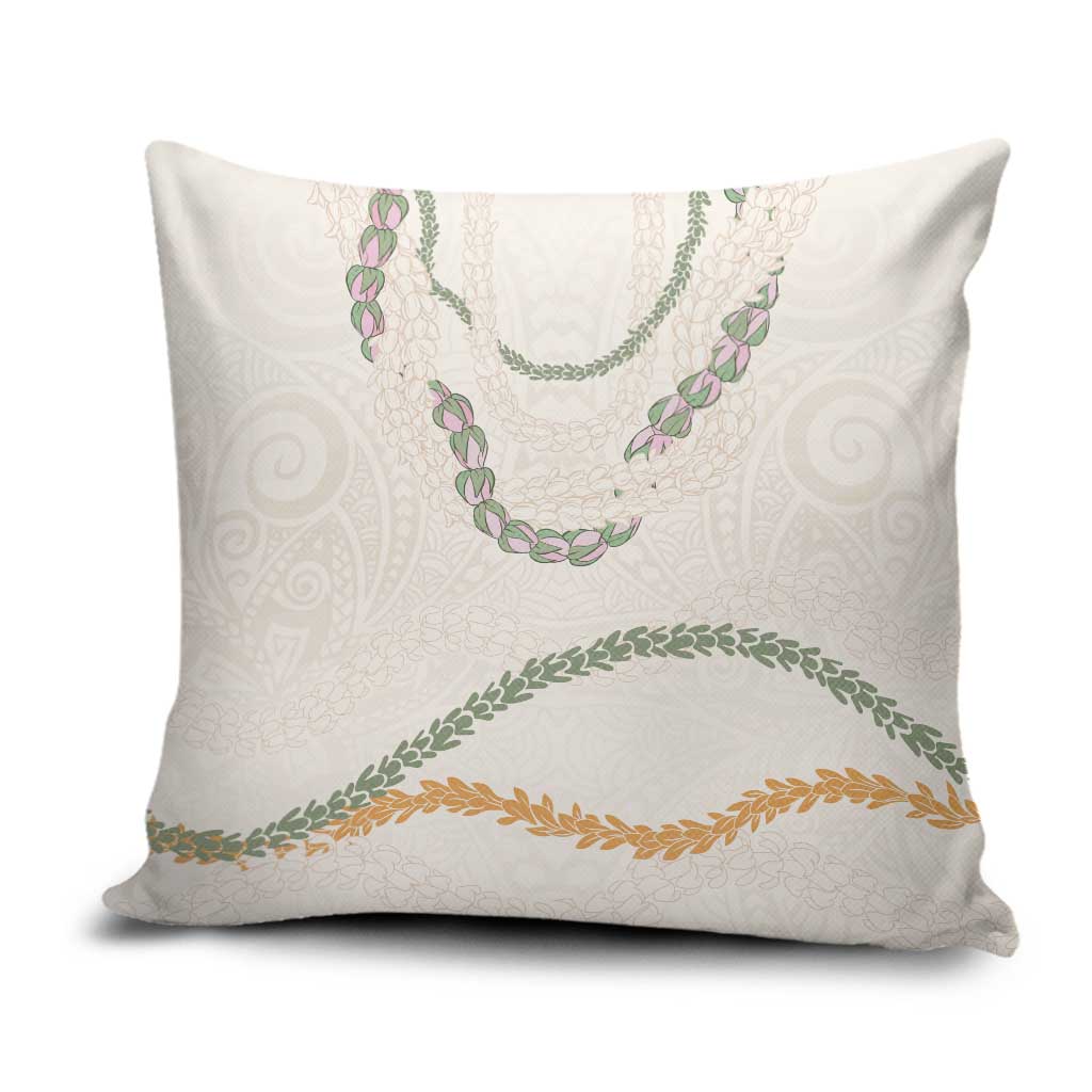 Aloha Lei Mikioi Pillow Cover Beige Polynesian Tribal Tatau Pattern - Polynesian Pride