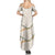 Aloha Lei Mikioi Summer Maxi Dress Beige Polynesian Tribal Tatau Pattern