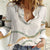 Aloha Lei Mikioi Women Casual Shirt Beige Polynesian Tribal Tatau Pattern