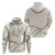Aloha Lei Mikioi Zip Hoodie Beige Polynesian Tribal Tatau Pattern