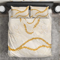 Aloha Lei Mikioi Bedding Set Gold Polynesian Tribal Tatau Pattern