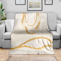 Aloha Lei Mikioi Blanket Gold Polynesian Tribal Tatau Pattern