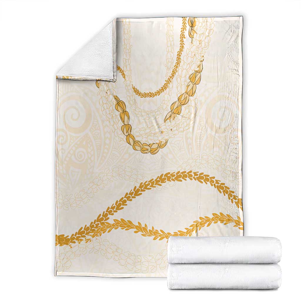 Aloha Lei Mikioi Blanket Gold Polynesian Tribal Tatau Pattern