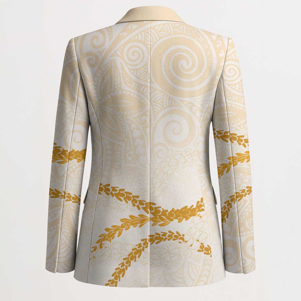 Aloha Lei Mikioi Blazer Gold Polynesian Tribal Tatau Pattern - Polynesian Pride