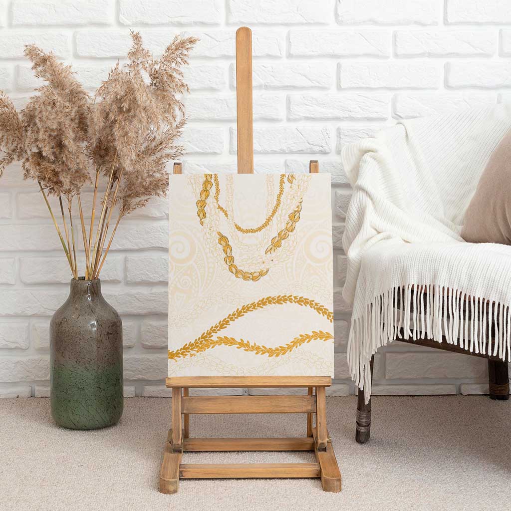 Aloha Lei Mikioi Canvas Wall Art Gold Polynesian Tribal Tatau Pattern