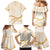 Aloha Lei Mikioi Family Matching Mermaid Dress and Hawaiian Shirt Gold Polynesian Tribal Tatau Pattern