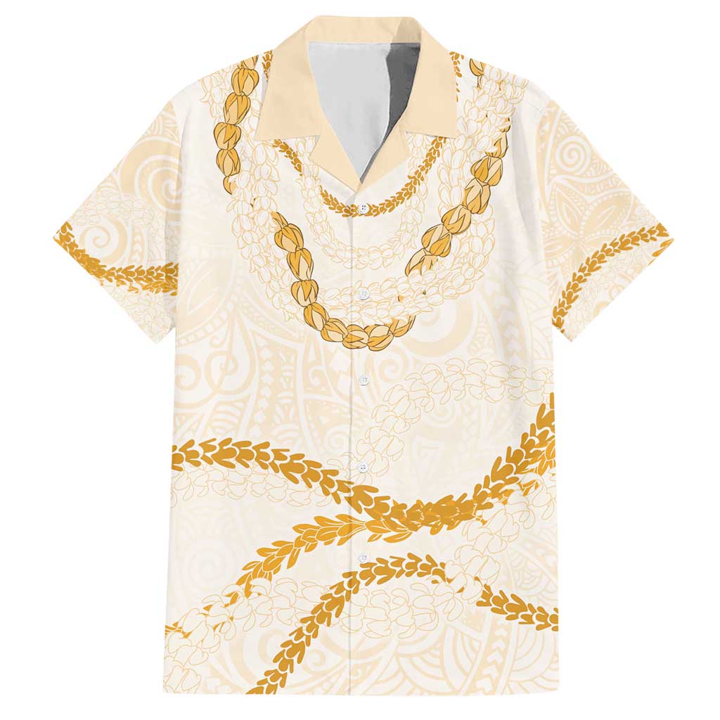 Aloha Lei Mikioi Hawaiian Shirt Gold Polynesian Tribal Tatau Pattern