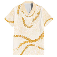 Aloha Lei Mikioi Hawaiian Shirt Gold Polynesian Tribal Tatau Pattern