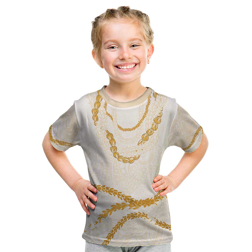 Aloha Lei Mikioi Kid T Shirt Gold Polynesian Tribal Tatau Pattern