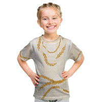 Aloha Lei Mikioi Kid T Shirt Gold Polynesian Tribal Tatau Pattern