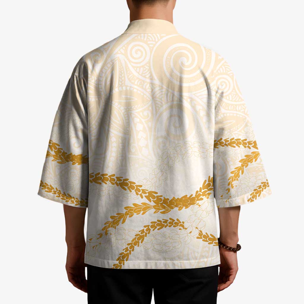 Aloha Lei Mikioi Kimono Gold Polynesian Tribal Tatau Pattern - Polynesian Pride