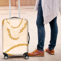 Aloha Lei Mikioi Luggage Cover Gold Polynesian Tribal Tatau Pattern