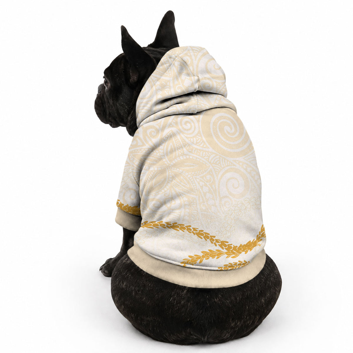 Aloha Lei Mikioi Pet Hoodie Gold Polynesian Tribal Tatau Pattern LT9 - Polynesian Pride