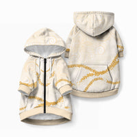 Aloha Lei Mikioi Pet Hoodie Gold Polynesian Tribal Tatau Pattern LT9 Zip-up Gold - Polynesian Pride