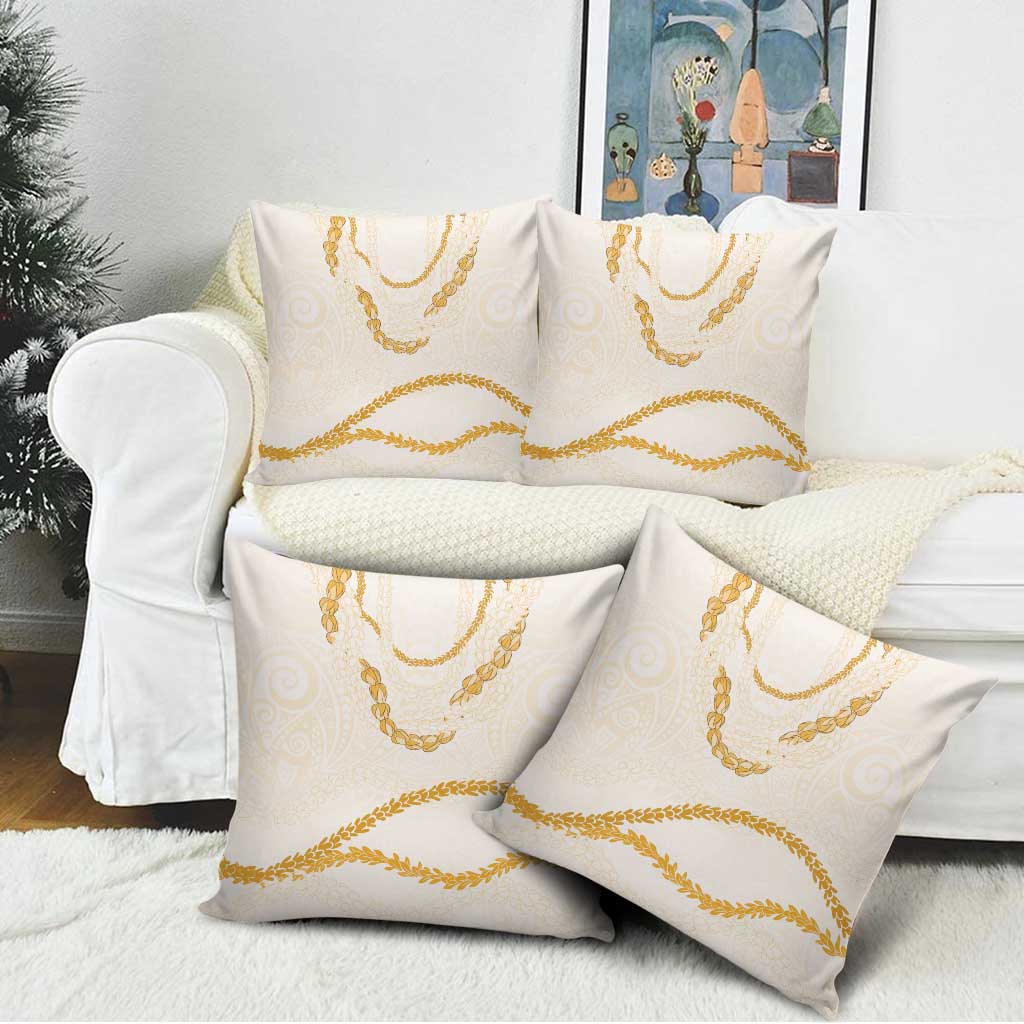 Aloha Lei Mikioi Pillow Cover Gold Polynesian Tribal Tatau Pattern - Polynesian Pride
