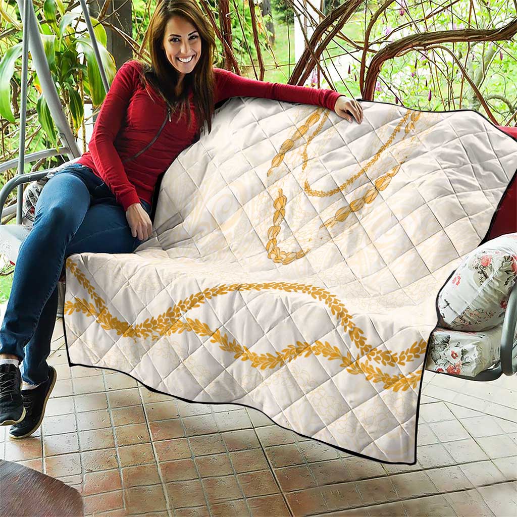 Aloha Lei Mikioi Quilt Gold Polynesian Tribal Tatau Pattern