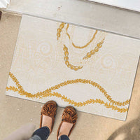 Aloha Lei Mikioi Rubber Doormat Gold Polynesian Tribal Tatau Pattern