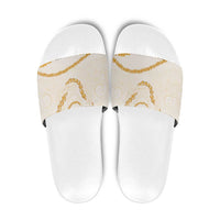 Aloha Lei Mikioi Slide Sandals Gold Polynesian Tribal Tatau Pattern - Polynesian Pride