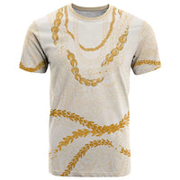 Aloha Lei Mikioi T Shirt Gold Polynesian Tribal Tatau Pattern