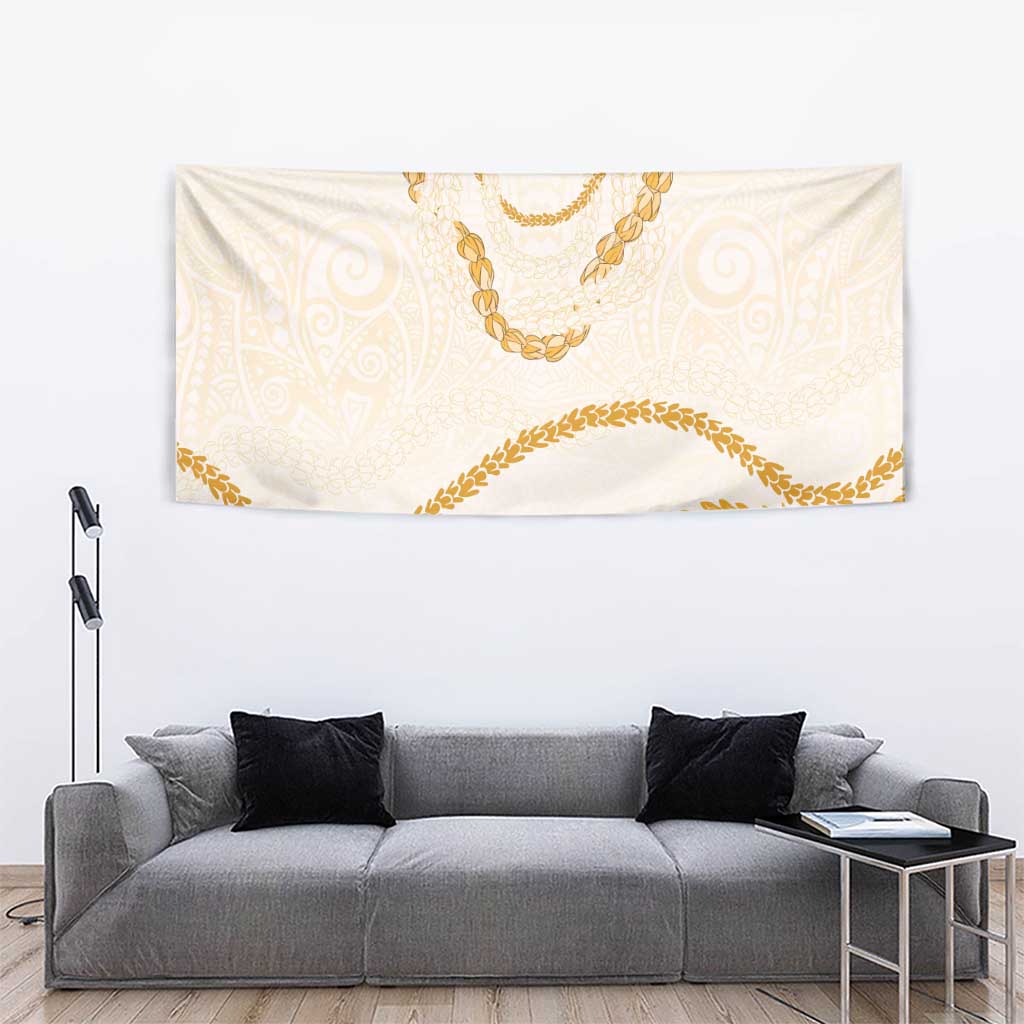 Aloha Lei Mikioi Tapestry Gold Polynesian Tribal Tatau Pattern